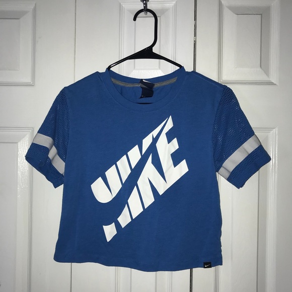 Nike Tops - blue nike top with mesh sleeves